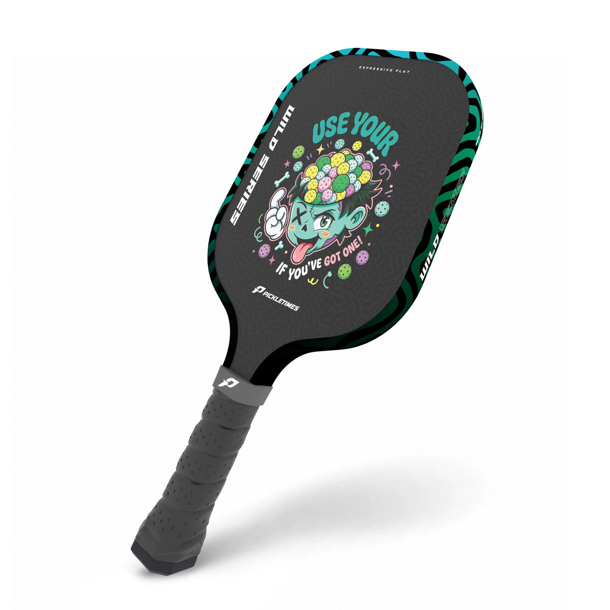 PickleTimes Use Your Brain Wild Series Guard 16mm pickleball paddle, product view 4.
