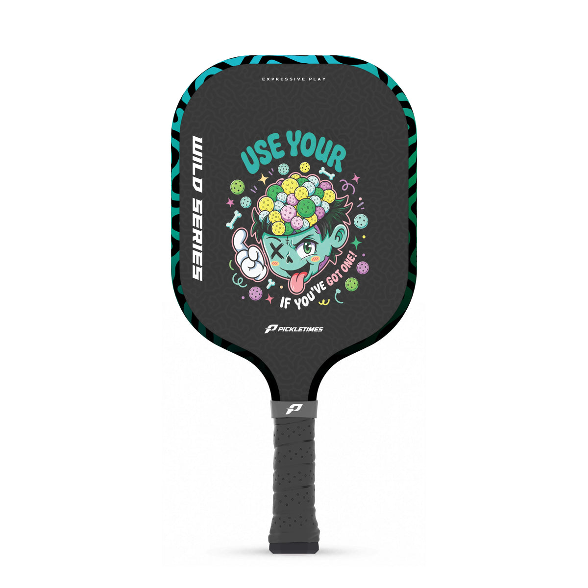 PickleTimes Use Your Brain Wild Series Guard 16mm pickleball paddle, product view 1.