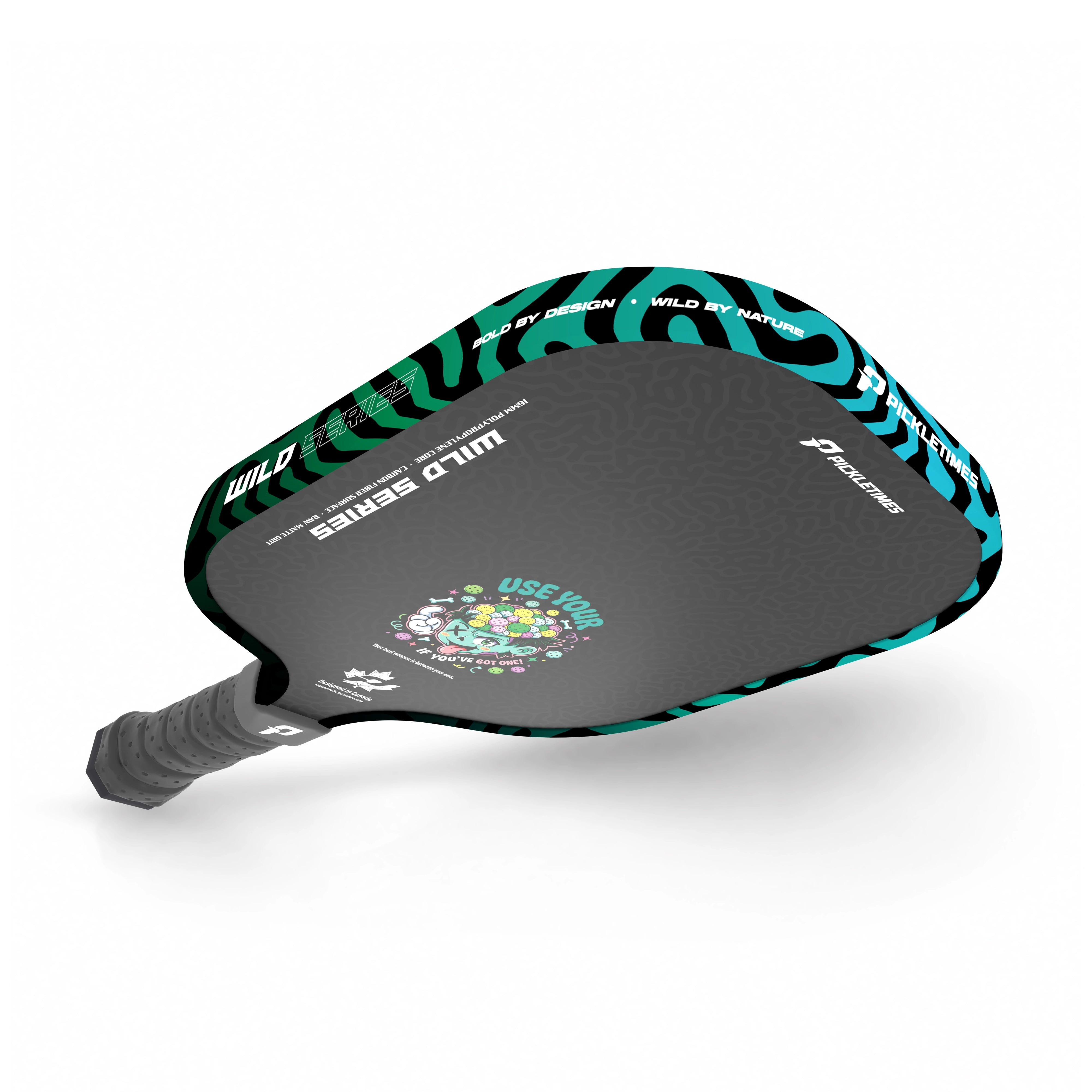 PickleTimes Use Your Brain Wild Series Guard 16mm pickleball paddle, product view 3.