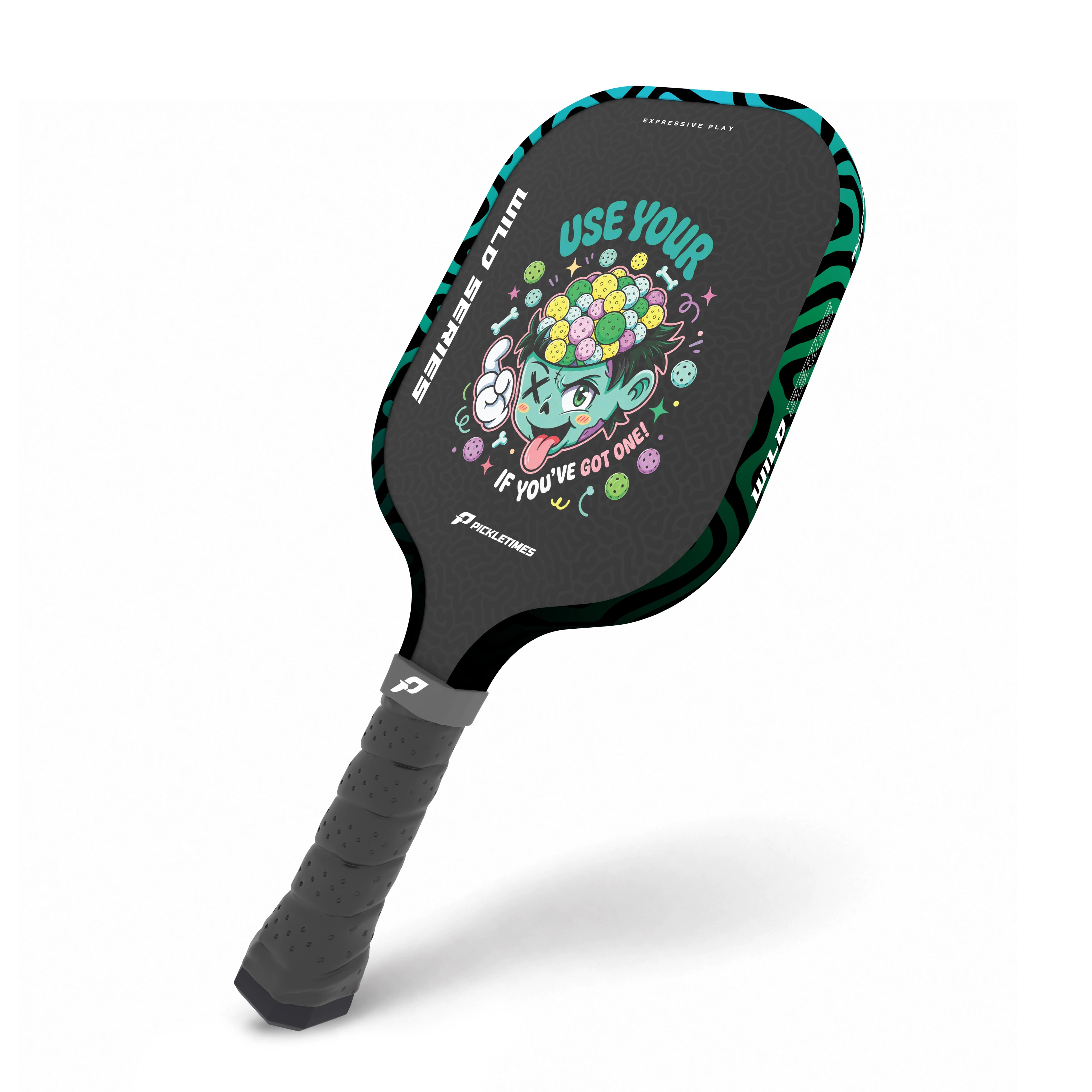 PickleTimes Use Your Brain Wild Series Guard 16mm pickleball paddle, product view 4.